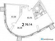 2-комнатная квартира, 70 м², 2/21 эт. Москва