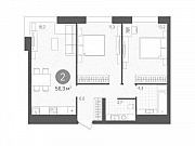 2-комнатная квартира, 56 м², 15/17 эт. Москва