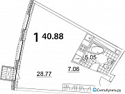 1-комнатная квартира, 40 м², 3/21 эт. Москва