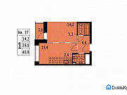 1-комнатная квартира, 39 м², 7/21 эт. Москва