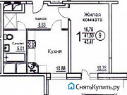1-комнатная квартира, 43 м², 21/25 эт. Воронеж