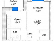 1-комнатная квартира, 37 м², 7/10 эт. Самара