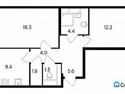 2-комнатная квартира, 60 м², 19/19 эт. Москва