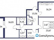 2-комнатная квартира, 89 м², 4/4 эт. Санкт-Петербург