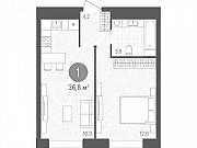 1-комнатная квартира, 36 м², 10/17 эт. Москва