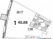 1-комнатная квартира, 40 м², 5/21 эт. Москва