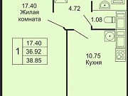 1-комнатная квартира, 38 м², 12/25 эт. Санкт-Петербург