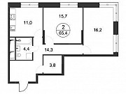 2-комнатная квартира, 65 м², 20/25 эт. Москва