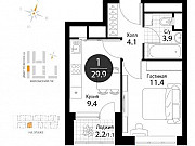 1-комнатная квартира, 29 м², 11/24 эт. Москва