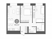 2-комнатная квартира, 54 м², 14/21 эт. Москва