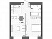 1-комнатная квартира, 36 м², 5/17 эт. Москва