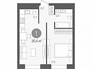 1-комнатная квартира, 36 м², 15/21 эт. Москва