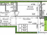 2-комнатная квартира, 49 м², 6/17 эт. Пермь