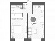 1-комнатная квартира, 37 м², 10/17 эт. Москва