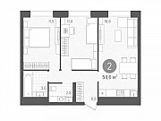 2-комнатная квартира, 54 м², 14/21 эт. Москва