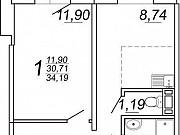 2-комнатная квартира, 34 м², 7/10 эт. Челябинск