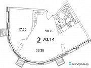 2-комнатная квартира, 70 м², 3/21 эт. Москва