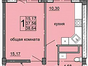 1-комнатная квартира, 38 м², 11/18 эт. Ульяновск