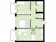 2-комнатная квартира, 61 м², 1/8 эт. Новосибирск