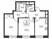 2-комнатная квартира, 60 м², 10/25 эт. Москва