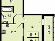 1-комнатная квартира, 42 м², 13/22 эт. Санкт-Петербург