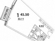 1-комнатная квартира, 45 м², 4/21 эт. Москва