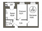 2-комнатная квартира, 58 м², 3/10 эт. Рыбное
