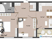 2-комнатная квартира, 59 м², 15/22 эт. Екатеринбург