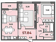2-комнатная квартира, 57 м², 4/10 эт. Тюмень