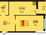 1-комнатная квартира, 38 м², 12/16 эт. Калининград