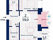 2-комнатная квартира, 59 м², 15/17 эт. Красноярск