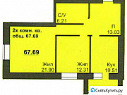 2-комнатная квартира, 67 м², 4/5 эт. Смоленск