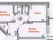 2-комнатная квартира, 66 м², 9/17 эт. Красноярск