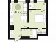 1-комнатная квартира, 38 м², 3/14 эт. Видное