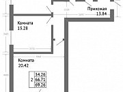 2-комнатная квартира, 69 м², 3/8 эт. Ярославль