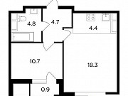 2-комнатная квартира, 43 м², 7/22 эт. Московский