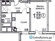 1-комнатная квартира, 43 м², 20/25 эт. Воронеж