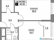 1-комнатная квартира, 40 м², 14/22 эт. Москва