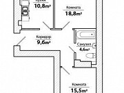 2-комнатная квартира, 61 м², 10/10 эт. Калининград