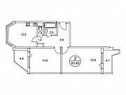 2-комнатная квартира, 63 м², 10/17 эт. Москва