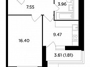 1-комнатная квартира, 39 м², 18/22 эт. Москва