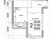 2-комнатная квартира, 59 м², 20/22 эт. Москва