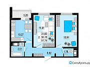 2-комнатная квартира, 57 м², 12/25 эт. Санкт-Петербург