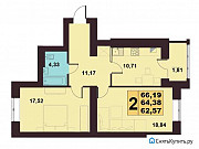 3-комнатная квартира, 66 м², 8/10 эт. Калининград