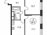 2-комнатная квартира, 56 м², 19/25 эт. Москва