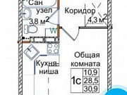 1-комнатная квартира, 31 м², 7/16 эт. Кемерово