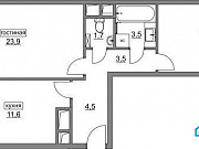 2-комнатная квартира, 66 м², 3/17 эт. Москва