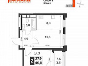 2-комнатная квартира, 46 м², 3/26 эт. Москва