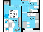 1-комнатная квартира, 37 м², 5/25 эт. Санкт-Петербург