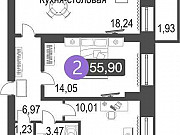 2-комнатная квартира, 55 м², 2/17 эт. Сургут